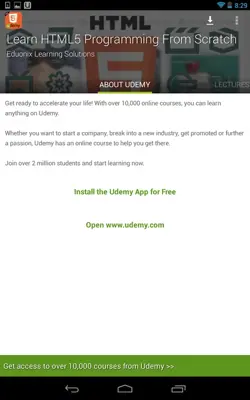 Learn Free HTML5 Tutorials android App screenshot 0